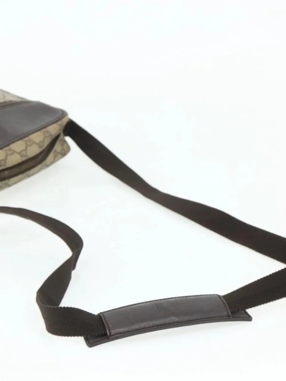 GUCCI GG Supreme Shoulder Bag PVC Beige Silver 114291 Auth